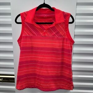 Stylish Women's Sleeveless Striped Golf Shirt